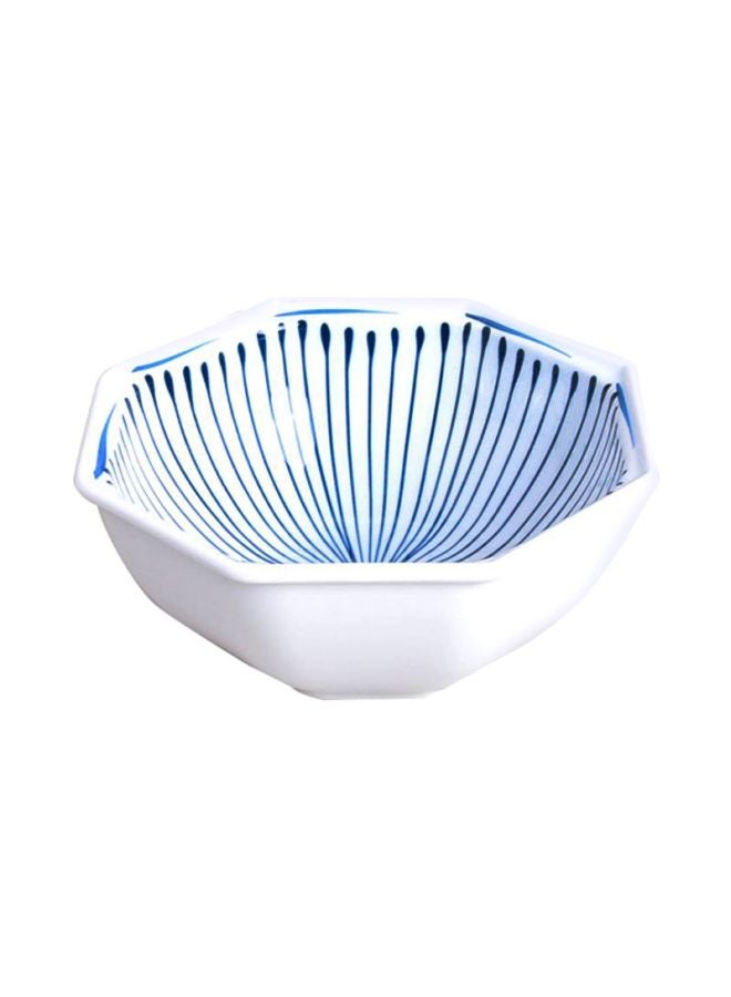 Sharpdo Line Octagonal Bowl White/Blue 22x22x9cm - Image 1