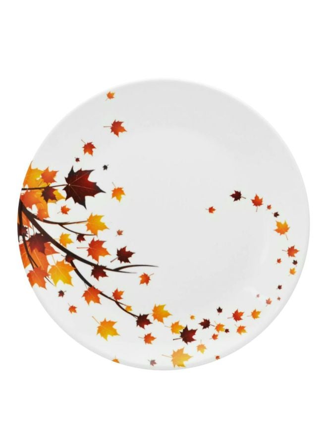 DINEWELL - Vintage Leaves Dinner Plate 10.5-Inch White/Yellow/Red 10.5inch - Image 1