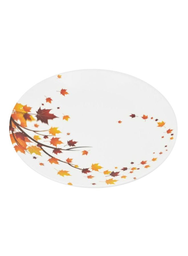 DINEWELL - Vintage Leaves Dinner Plate 10.5-Inch White/Yellow/Red 10.5inch - Image 1