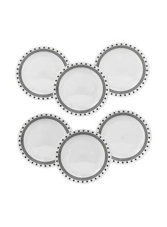 Corelle 6-Piece Livingware City Block Luncheon Plate Set White/Black 8.2x8.2x0.8inch  - Image 1