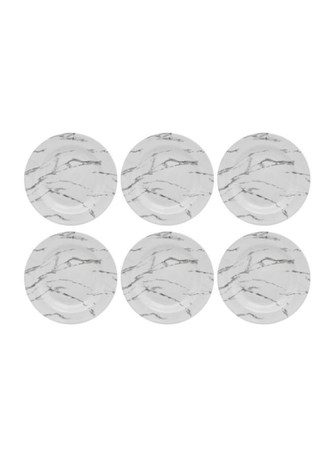 دينويل طقم أطباق شوربة من الميلامين من 6 قطع أبيض/رمادي 6x10.5بوصة - Image 2