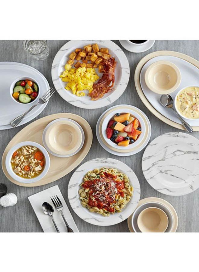 دينويل طقم أطباق شوربة من الميلامين من 6 قطع أبيض/رمادي 6x10.5بوصة - Image 1