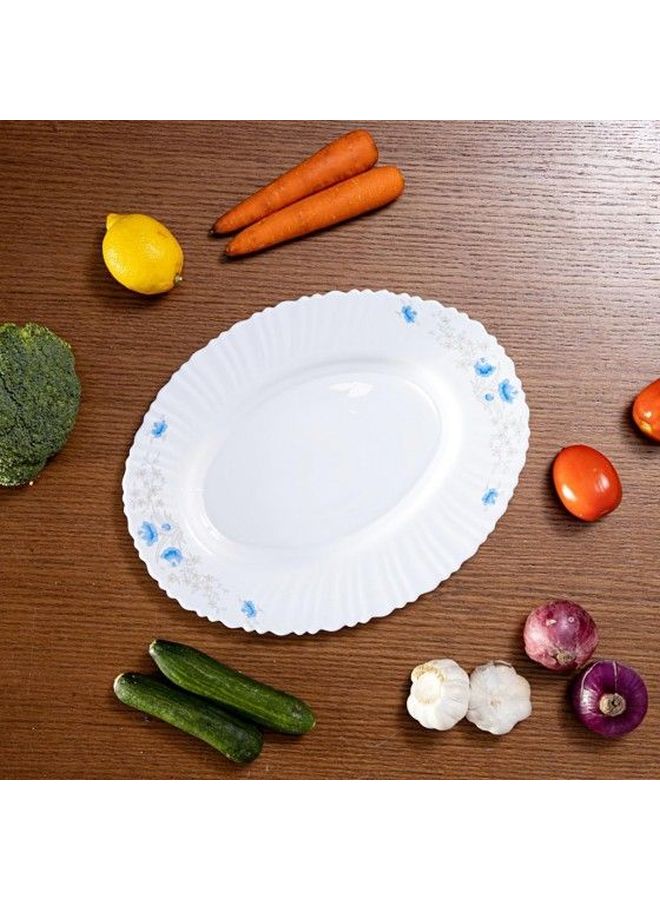 Royalford Dinner Plate White/Blue/Grey 14inch  - Image 4
