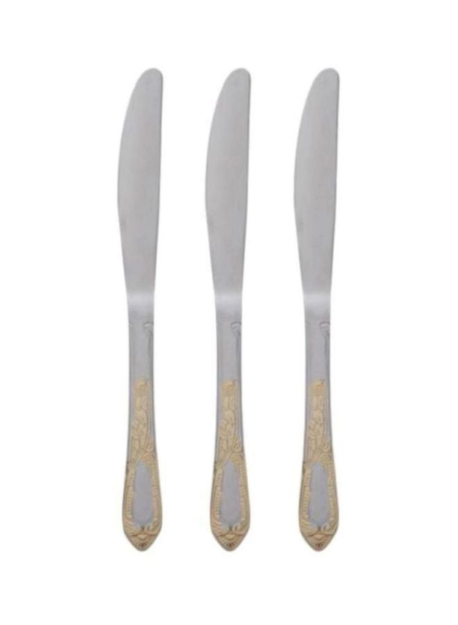 Berger 3-Piece Stainless Steel Knife Set Silver/Gold - Image 1