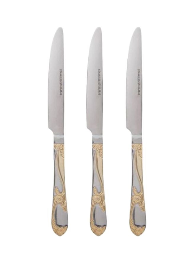 Berger 3-Piece Dinner Knife Set Silver/Gold - Image 1