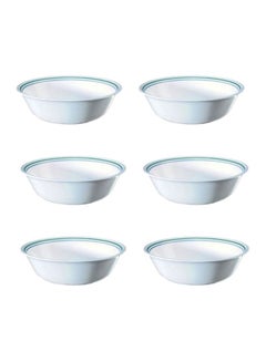 Corelle 6-Piece Livingware Country Cottage Soup Bowl Set White/Blue/Green 7x7x2cm  - Image 1