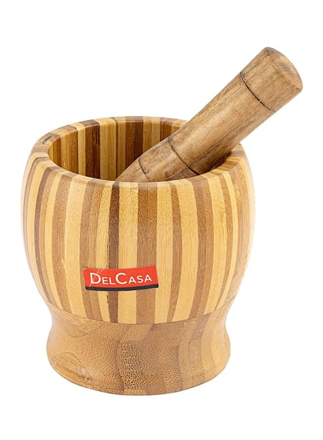 DELCASA Bamboo Grinding Bowl Brown 500grams  - Image 1