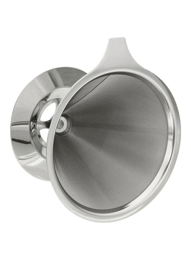 بيوينتي حامل فلتر القهوة بطبقتين مصنوع من الستانلس ستيل فضي 12.5x8.7x1سم - Image 4