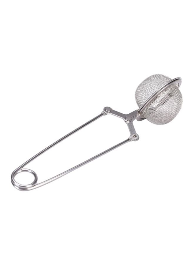Sharpdo Stainless Steel Handle Tea Mesh Ball Filter Silver 15.5x3.5cm - Image 1