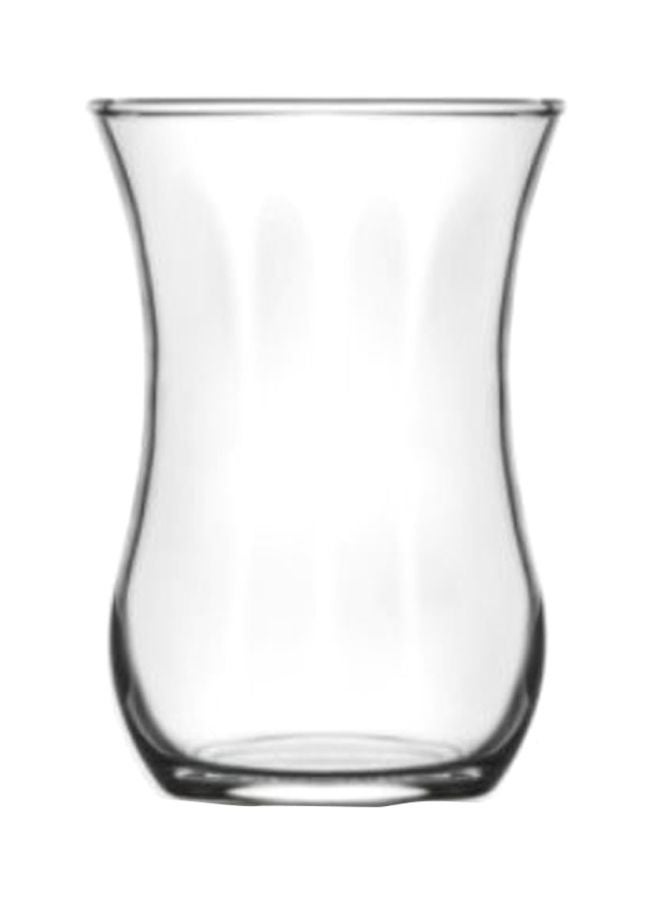 لاف طقم من 6 أكواب شاي زجاجية كلاسيكية شفاف - Image 2