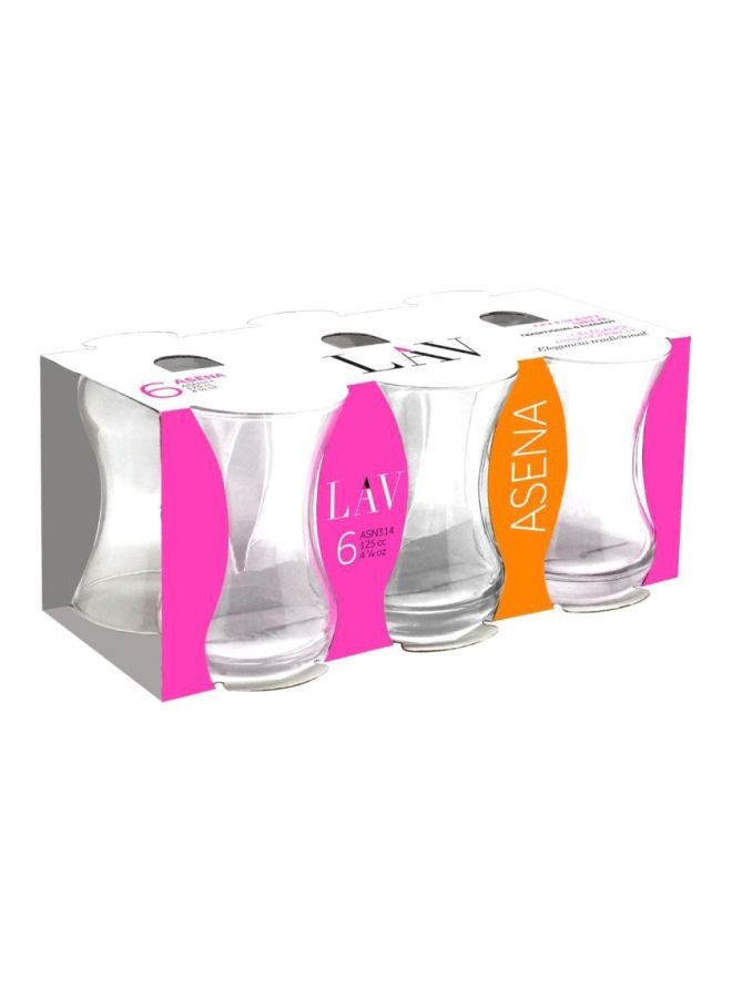 لاف طقم أكواب أسينا للشاي، 6 قطع شفاف - Image 3