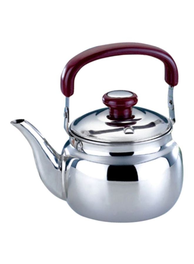 Royalford Tea Kettle Stainless Steel 750Ml Stain Resistant Dishwasher Safe Multicolor Silver/Maroon  - Image 2