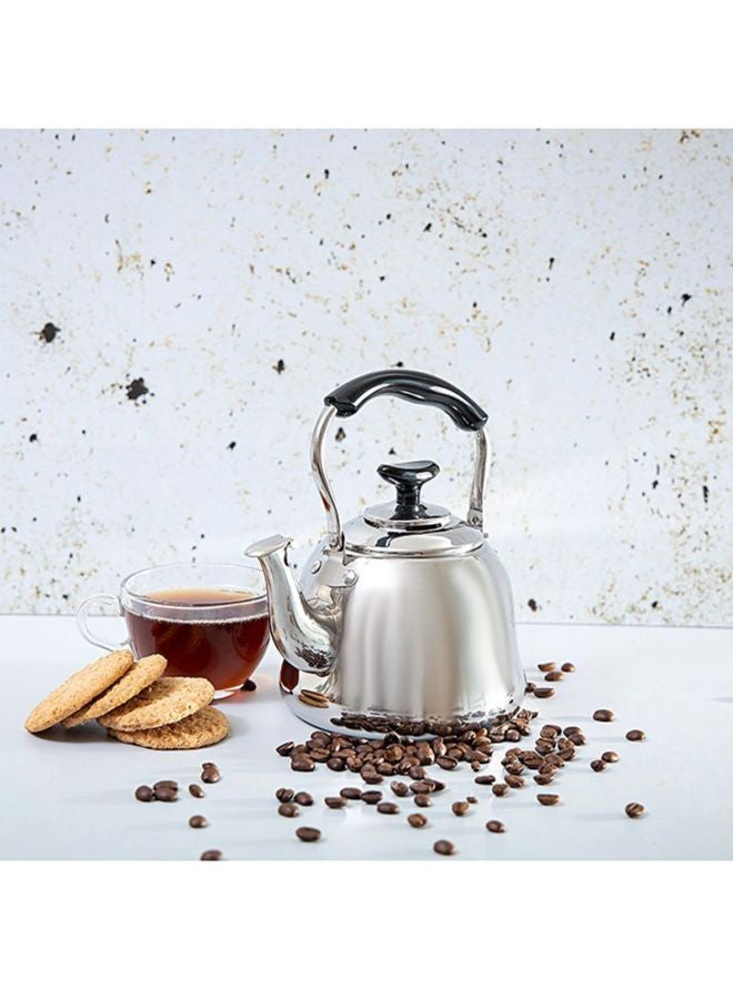 Royalford Stainless Steel Whistling Kettle Silver/Black  - Image 1