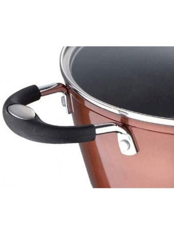 بيرجنر كسرولة باندورا من الألومنيوم المانع للالتصاق والمشكل بالطرق مع قاعدة مناسبة لمواقد الحث ومزودة بغطاء لون نحاسي 24سم - Image 5