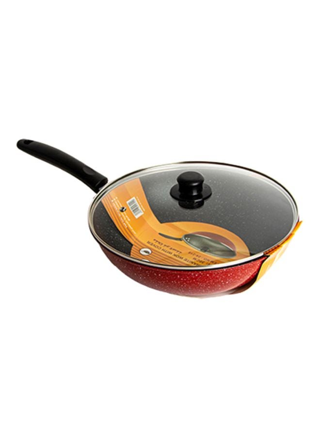 Bister Non-Stick Granite Work with Glass Cover Red/Black/Clear 34.0cm - Image 1