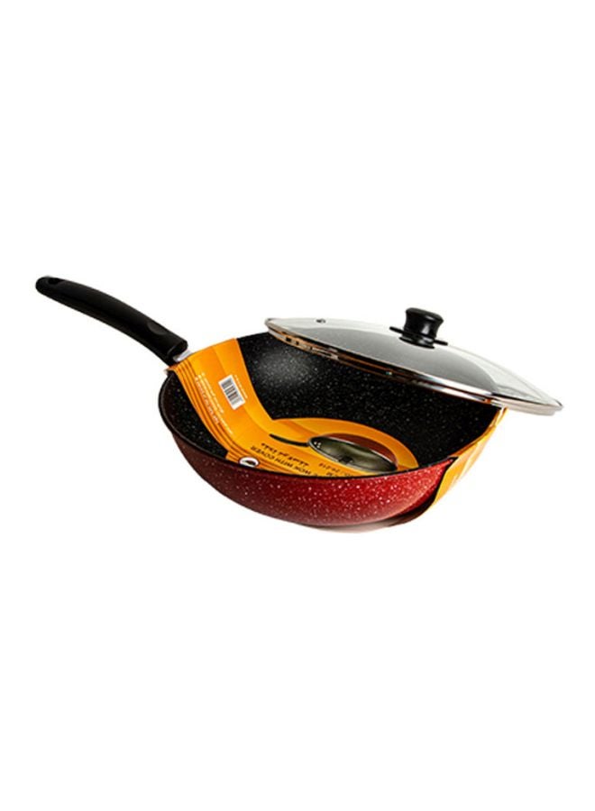 Bister Non-Stick Granite Work with Glass Cover Red/Black/Clear 34.0cm - Image 2
