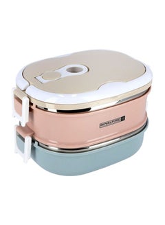 Royalford Two Layer Rectangular Lunch Box Multicolour 1800ml  - Image 1