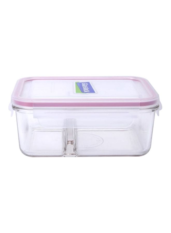 Glasslock Rectangular Container With Separator Clear 18 x 18 x 6cm  - Image 1