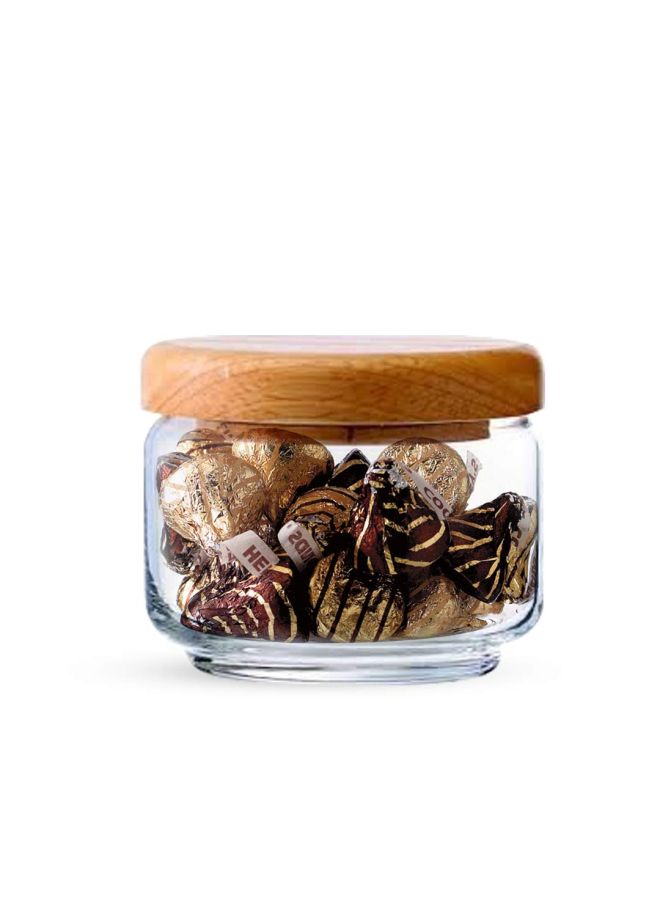 Ocean 6-Piece Pop Jar Set With Wooden Lid Clear/Brown 500ml - Image 4