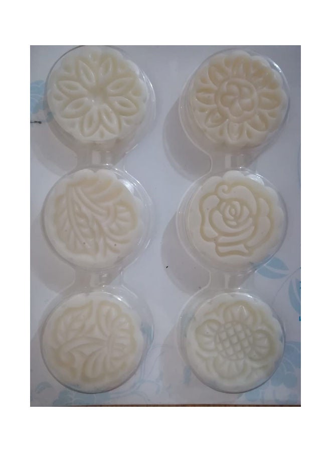 7-Piece 3D Rose Flower Mooncake Mould Cutter Set Beige  - Image 2