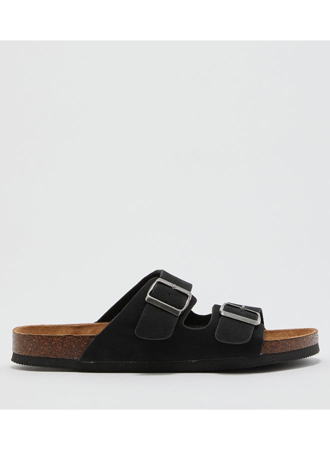 Aeropostale - Comfortable Buckle Pattern Slides Black - Image 1