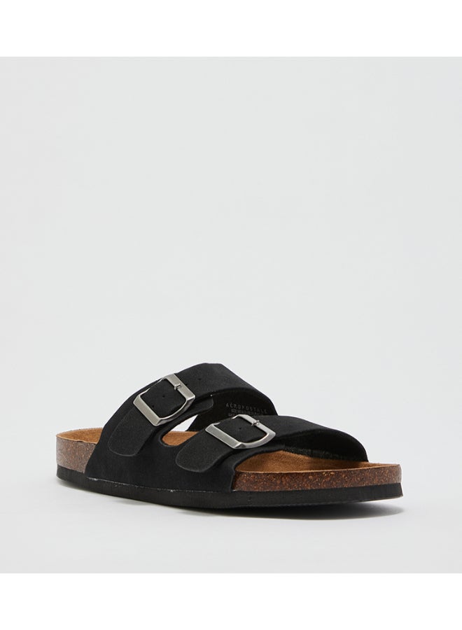 Aeropostale - Comfortable Buckle Pattern Slides Black - Image 1