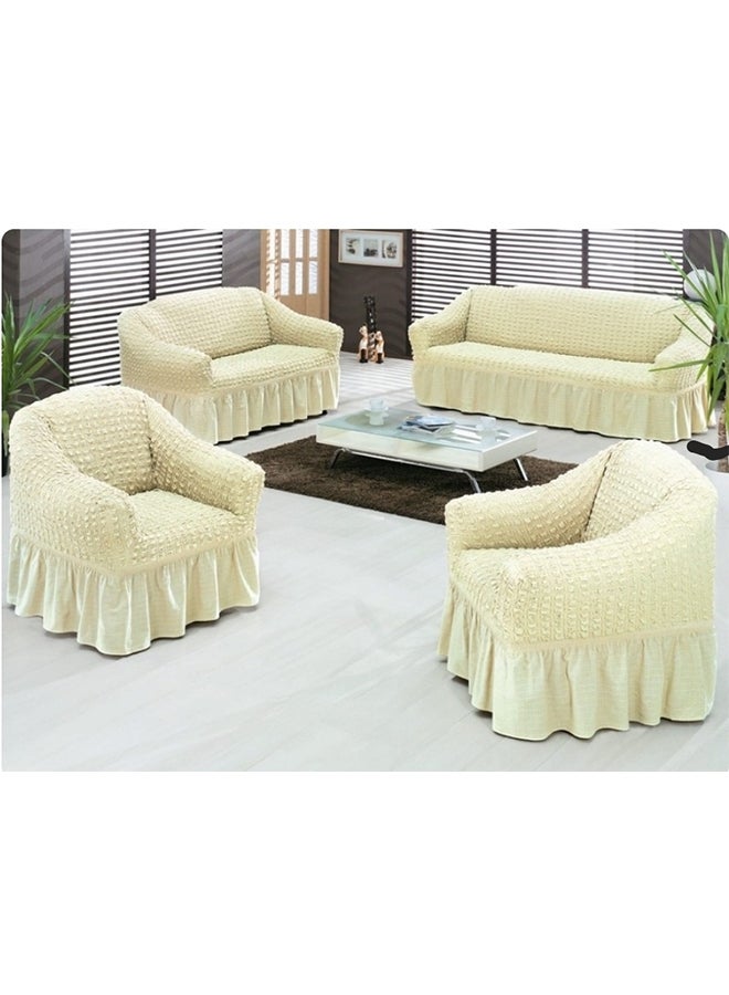 7-Seater Sofa Cover Set Off White  - Image 1