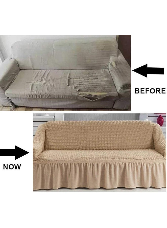 7-Seater Sofa Cover Set Off White  - Image 3