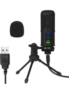 USB Radio Audio Adjustable Vlogging Condenser Microphone Set ANY0048 Black
