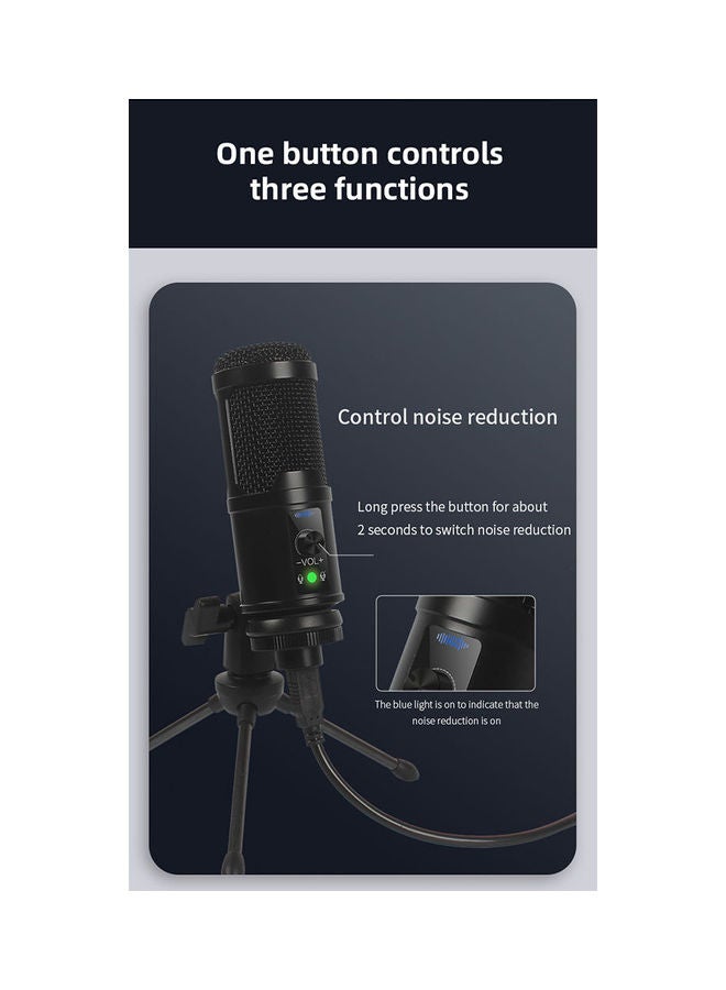 Arabest - USB Radio Audio Adjustable Vlogging Condenser Microphone Set ANY0048 Black - Image 1
