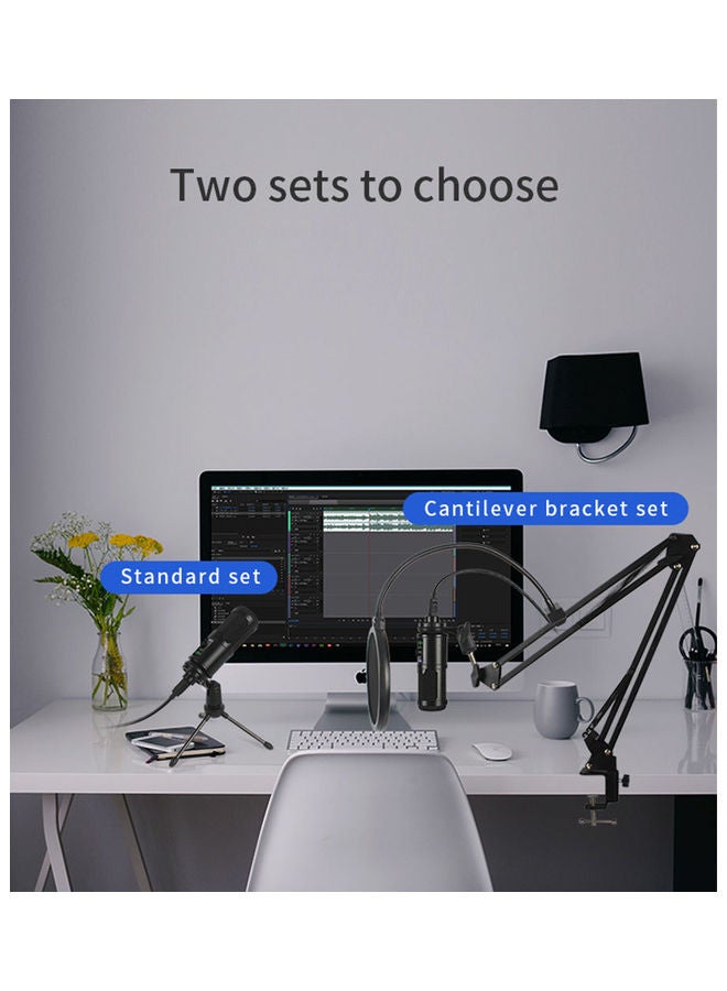 Arabest - Studio Broadcasting Recording Portable Condenser Microphone Set ANY0053 Black - Image 1
