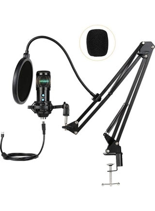 Professional Condenser Computer Cardioid Microphone Kit with Mute Key ANY0056 Black - v1615626337/N45186249A_1