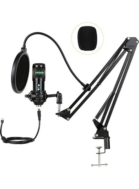 Professional Condenser Computer Cardioid Microphone Kit with Mute Key ANY0056 Black