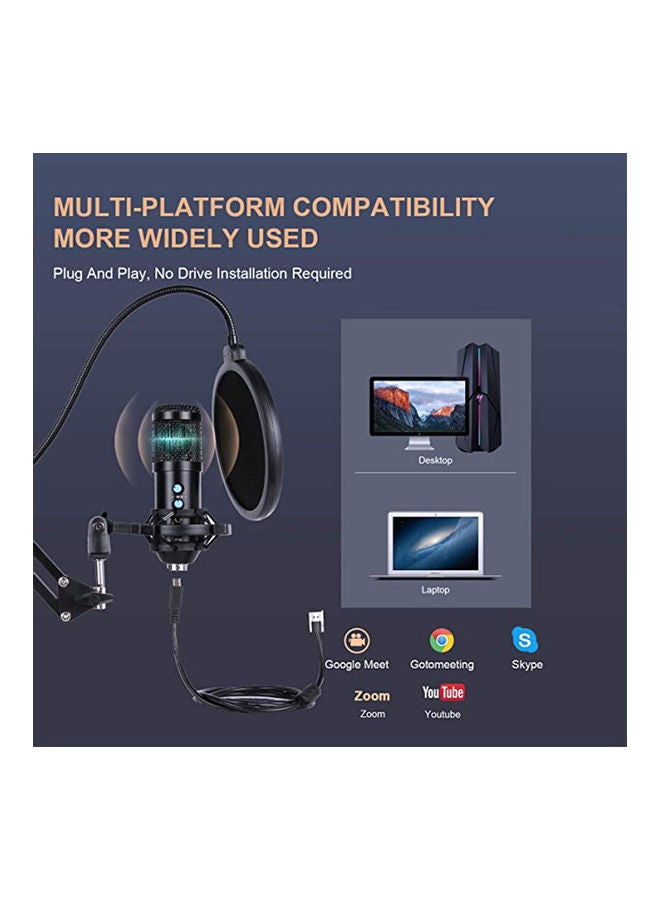 Arabest - Professional Condenser Computer Cardioid Microphone Kit with Mute Key ANY0056 Black - Image 1