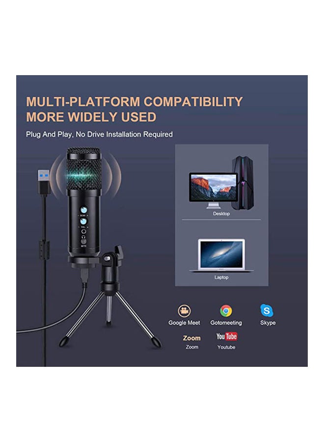 Arabest Portable Radio Directional Podcast Condenser Microphone Kit ANY0059 Black  - Image 3