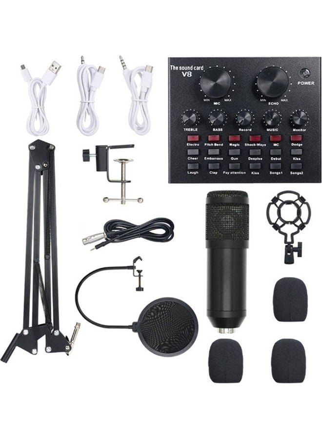 Arabest - 13-Piece Sound Card Professional Studio Broadcasting Microphone Set ANY0067 Multicolour - Image 1
