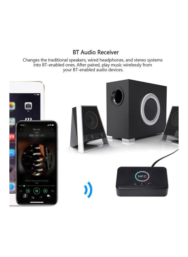 Generic - NFC Bluetooth 5.0 Audio Receiver D10 Black - Image 1