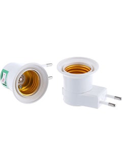 Generic 3-Piece EU Plug to E26/E27 for Adapter LED Light Bulb White  - Image 2