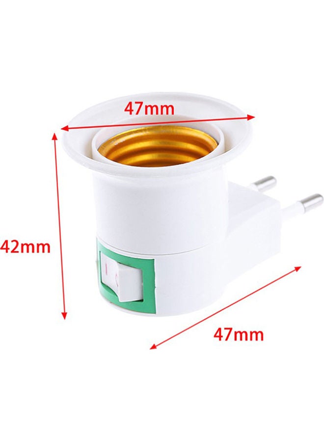 Generic - 3-Piece EU Plug to E26/E27 for Adapter LED Light Bulb White - Image 1
