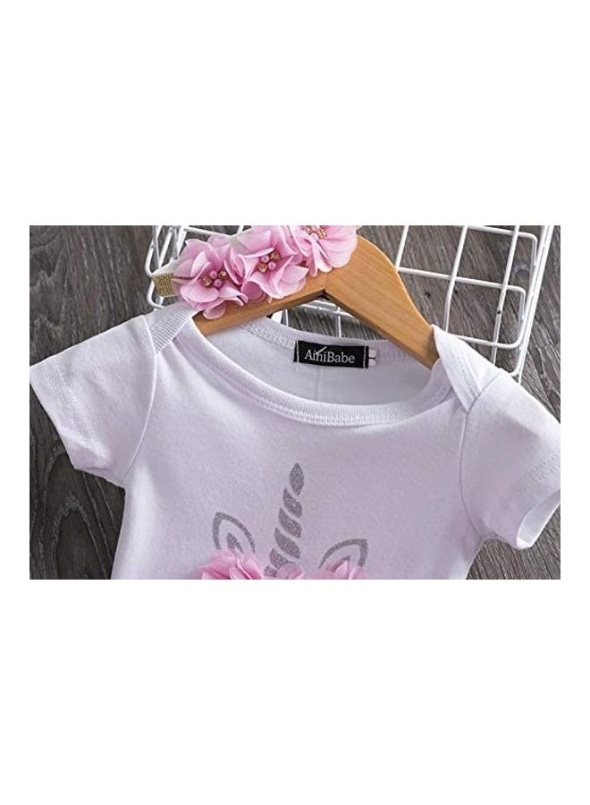 XiuWoo Princess Party Dress With Headband 80cm  - Image 4