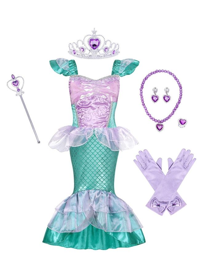 XiuWoo Mermaid Cosplay Costume with Jewellery Set 120cm  - Image 1