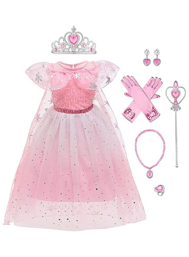 XiuWoo Princess Party Costume with Jewellery Accessories 120cm - Image 1