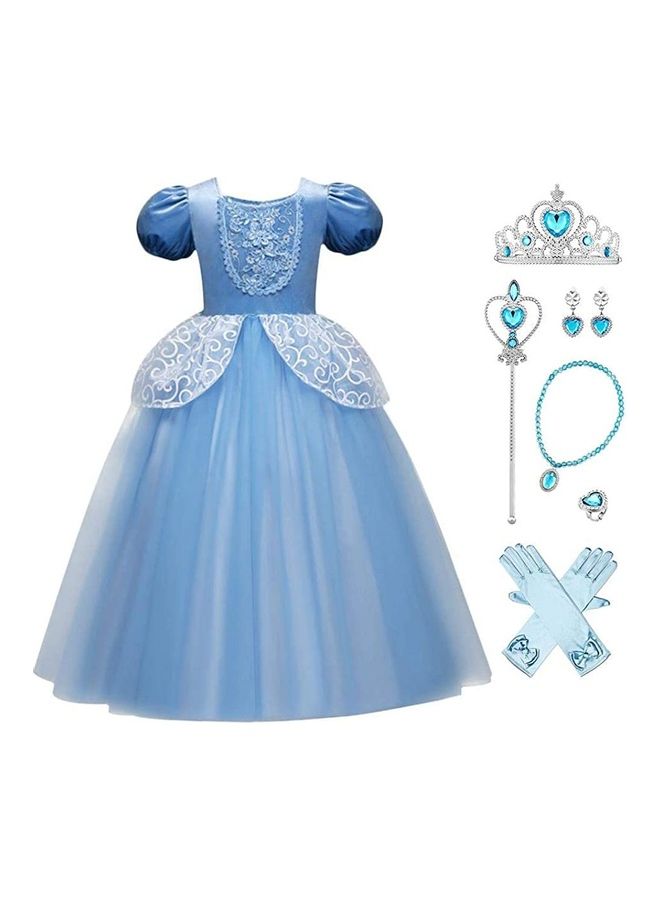 XiuWoo Princess Dress for Girl with Jewellery Set 120cm - Image 1