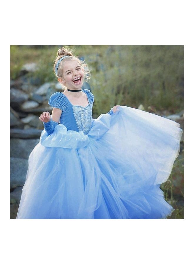 XiuWoo Princess Dress for Girl with Jewellery Set 120cm - Image 4