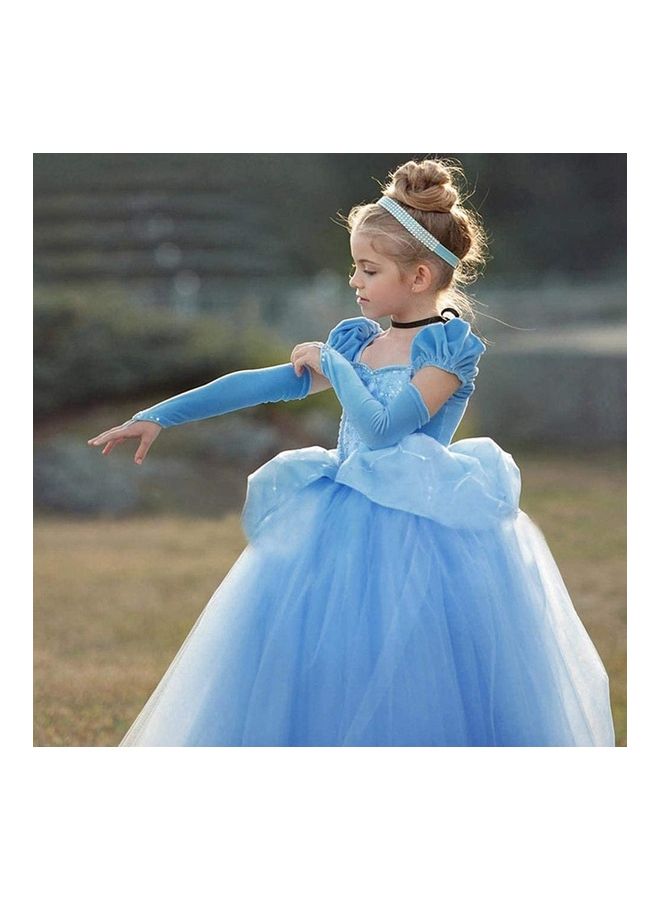 XiuWoo Princess Dress for Girl with Jewellery Set 120cm - Image 5