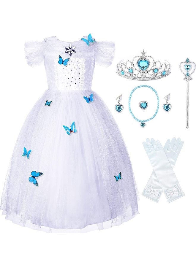 XiuWoo Princess Dress for Girl with Jewellery Set 100cm - Image 1