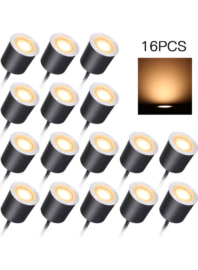 16 Piece IP67 Waterproof Low Voltage Recessed LED Deck Lights Warm White  - Image 1