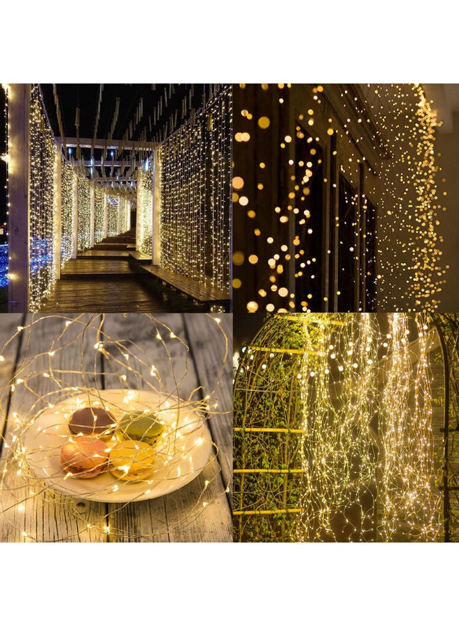 شريط إضاءة LED بتصميم ستارة مع جهاز تحكم عن بعد أبيض دافئ - Image 2