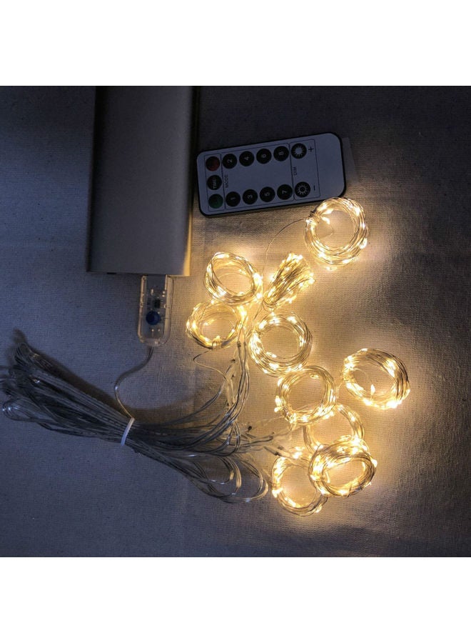 شريط إضاءة LED بتصميم ستارة مع جهاز تحكم عن بعد أبيض دافئ - Image 3