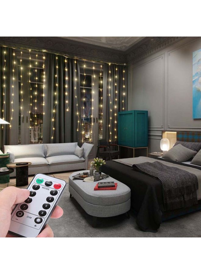 شريط إضاءة LED بتصميم ستارة مع جهاز تحكم عن بعد أبيض دافئ - Image 4